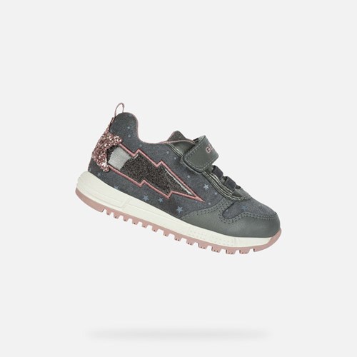 Geox Alben Sneakers Baby Dunkelgrau Rosa | CHF-328149