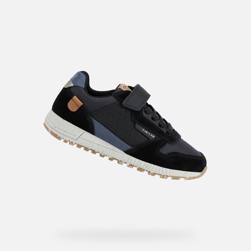 Geox Alben Sneakers Jungen Schwarz Navy | LHD-739126
