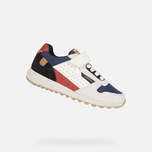 Geox Alben Sneakers Jungen Weiß Navy | ASR-012473