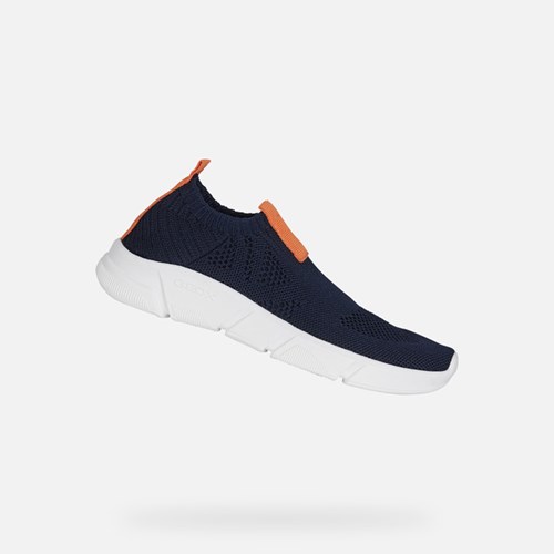 Geox Aril Sneakers Jungen Navy Orange | DBV-436908