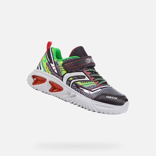 Geox Assister Light-up Shoes Jungen Schwarz Grün | WAC-058217