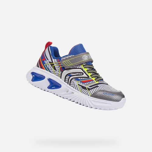 Geox Assister Sneakers Jungen Grau Königsblau | RAI-872093