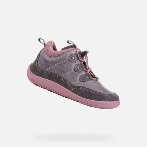 Geox Barefeel Sneakers Mädchen Dunkelgrau Dunkelrosa | CEJ-059687