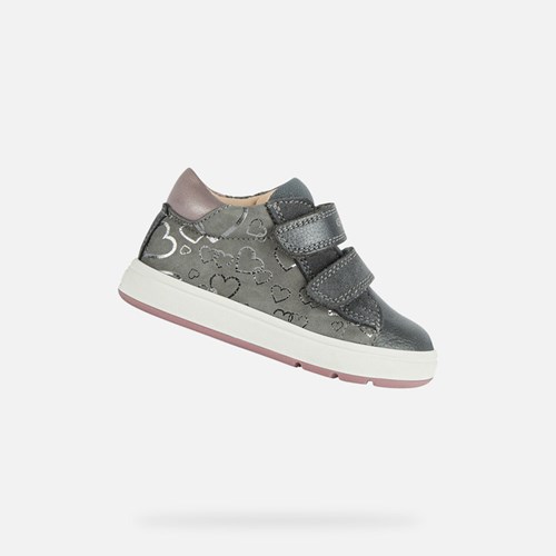 Geox Biglia Sneakers Baby Dunkelgrau Dunkelrosa | ZCP-253796