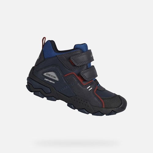 Geox Buller Abx Mid-calf Boots Jungen Navy Dunkelrot | WUQ-243715