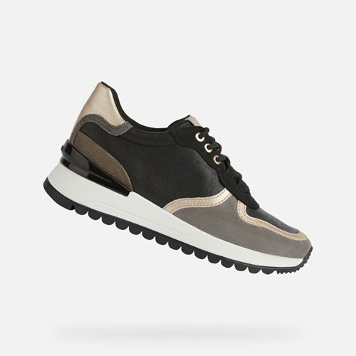 Geox Desya Sneakers Damen Schwarz Dunkelgrau | YJR-493517