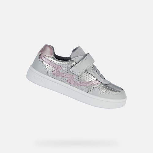 Geox Djrock Sneakers Mädchen Dunkelsilber Rosa | VEF-920168