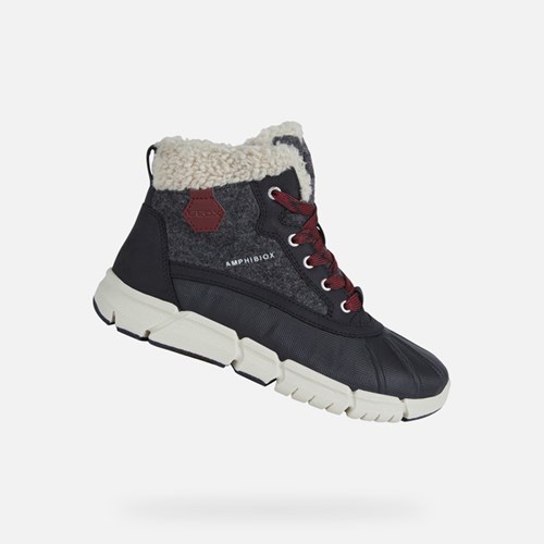 Geox Flexyper Abx Wasserfeste Stiefel Jungen Dunkelgrau | UKJ-370286