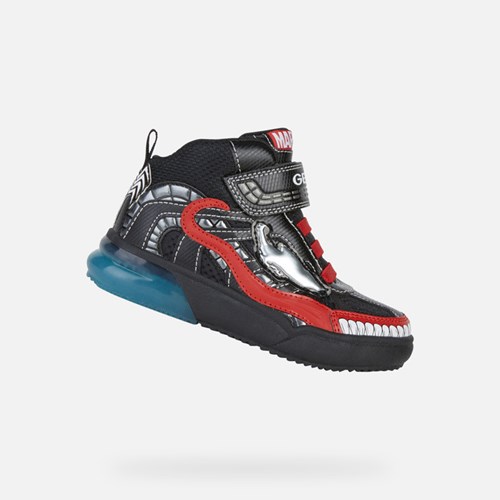 Geox Grayjay Sneakers Jungen Schwarz Rot | YLU-034285