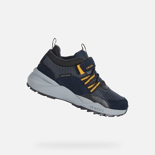 Geox Heevok Abx Sneakers Jungen Navy Gelb | PUE-257380