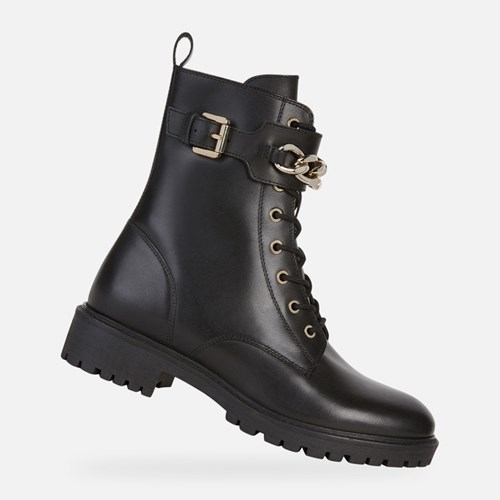 Geox Hoara Stiefeletten Damen Schwarz | JOK-951302