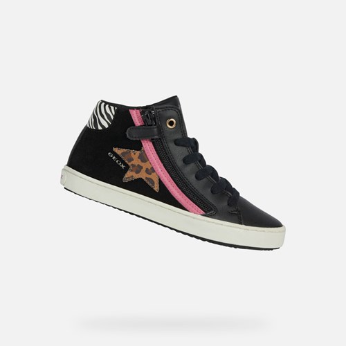 Geox Kalispera Sneakers Mädchen Schwarz Fuchsie | SYI-681724