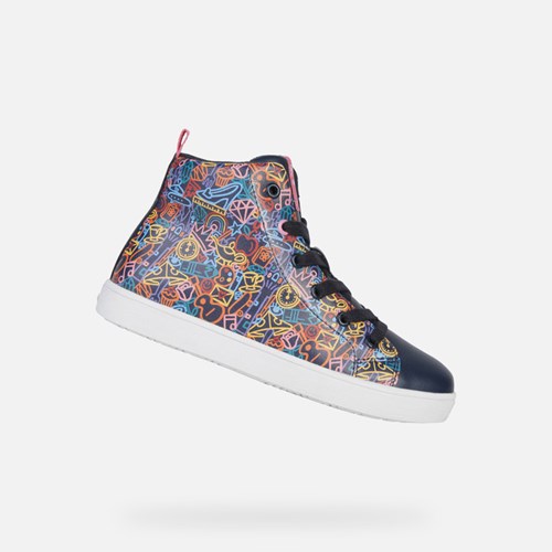Geox Kathe Sneakers Mädchen Navy Fuchsie | DFA-630521