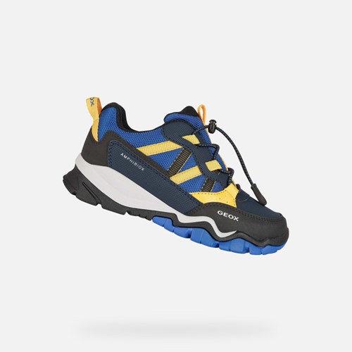 Geox Montrack Abx Sneakers Jungen Königsblau Gelb | LZB-947025