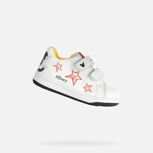 Geox New Flick Sneakers Baby Weiß Schwarz | WCI-376158