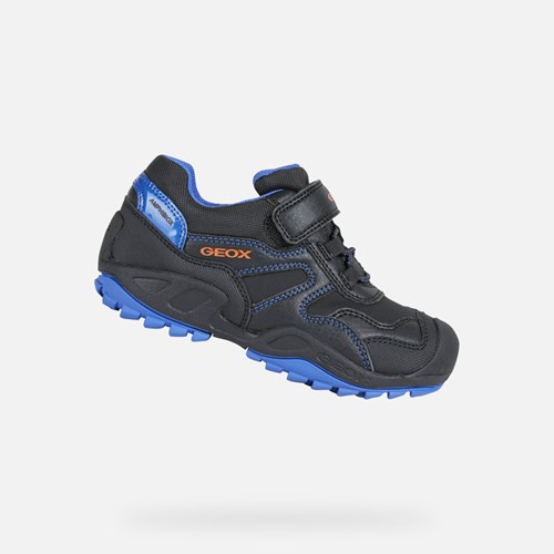 Geox New Savage Abx Sneakers Jungen Königsblau Schwarz | KBI-913564