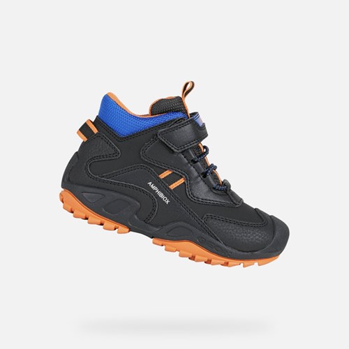 Geox New Savage Abx Sneakers Jungen Schwarz Orange | SOU-812037