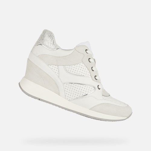 Geox Nydame Sneakers Damen Weiß Weiß | LRU-340287