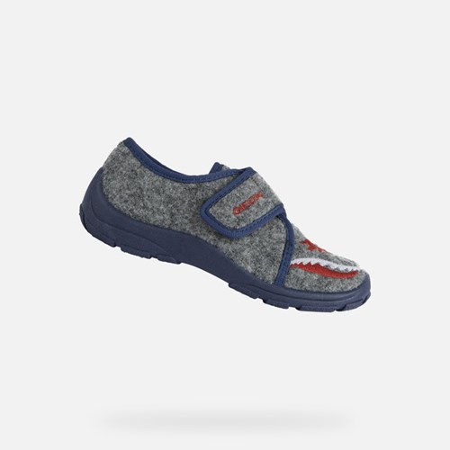 Geox Nymel Hausschuhe Mädchen Grau Navy | EGN-854912