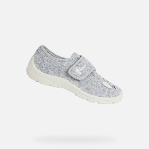 Geox Nymel Hausschuhe Mädchen Grau | WNV-281905