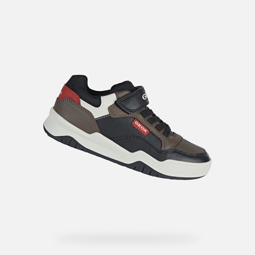 Geox Perth Sneakers Jungen Schokolade Rot | AZI-430751