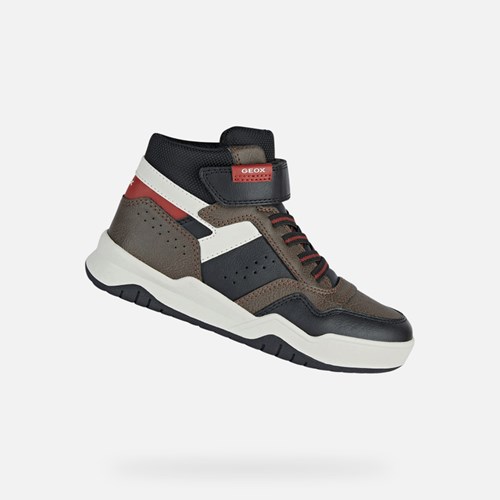 Geox Perth Sneakers Jungen Schokolade Rot | SIB-840726