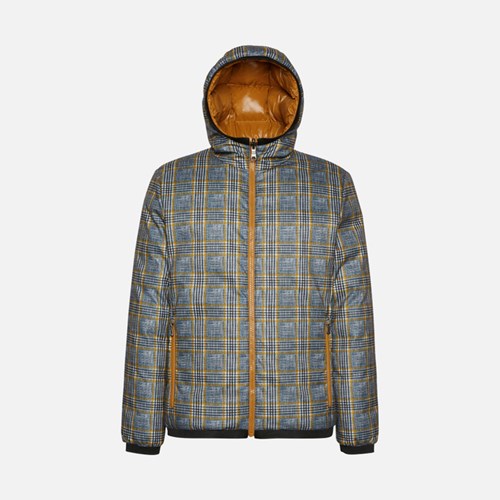 Geox Ravex Daunenjacken Herren Sky Captain / Wood Thrush | HOS-329841