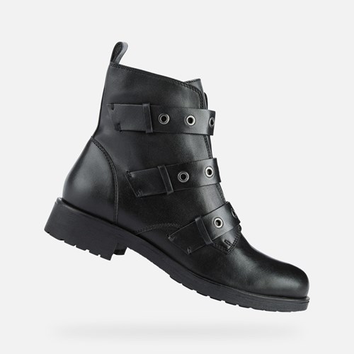 Geox Rawelle Stiefeletten Damen Schwarz | JOF-765430