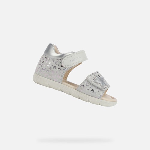 Geox Sandal Alul Sandalen Baby Weiß Silber | QZK-817296