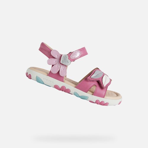 Geox Sandal Haiti Sandalen Mädchen Fuchsie Rosa | YCM-870125
