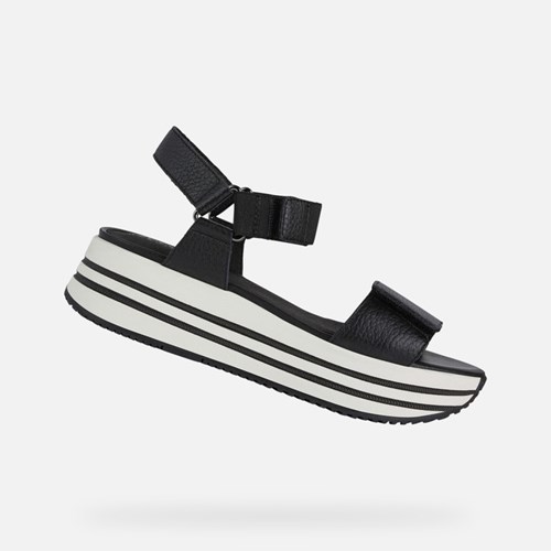 Geox Sandal Kency Sandalen Damen Schwarz | YAR-563270