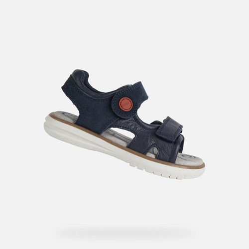 Geox Sandal Maratea Sandalen Jungen Navy Dunkelrot | WFY-028463