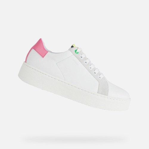 Geox Skyely Sneakers Damen Weiß Fuchsie | HZY-276395