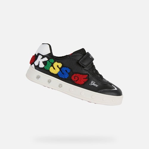 Geox Skylin Sneakers Mädchen Schwarz Rot | JLM-461028