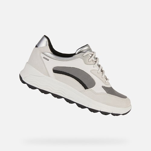 Geox Spherica 4x4 Abx Sneakers Damen Weiß Dunkelgrau | MOK-468735