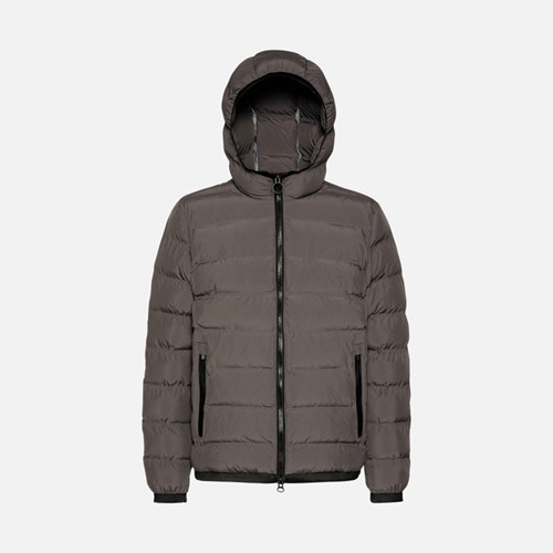 Geox Spherica Daunenjacken Herren Gray Pinstripe | WXO-609571