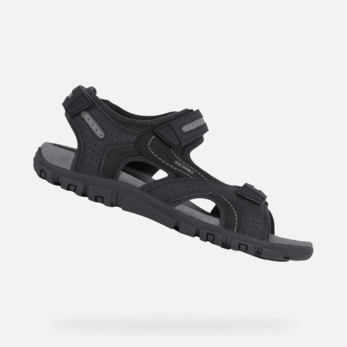 Geox Strada Sandalen Herren Schwarz | GPE-612735