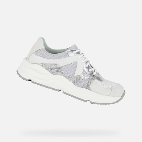 Geox Topazio Sneakers Damen Hellgrau Weiß | EUI-387409