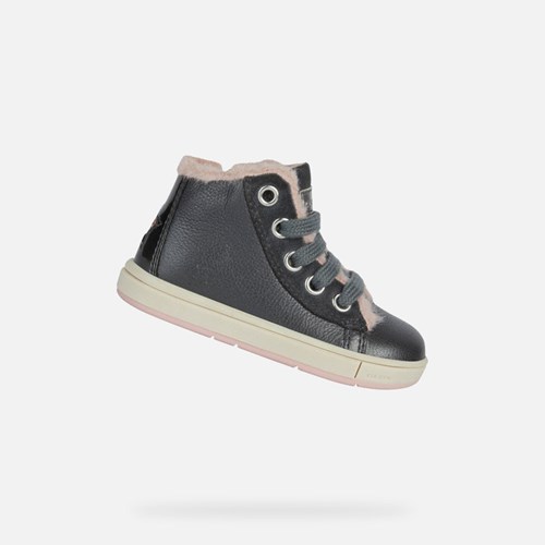Geox Trottola Sneakers Baby Dunkelgrau Dunkelrosa | DJP-325814