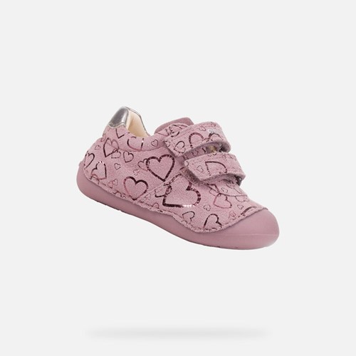 Geox Tutim Sneakers Baby Dunkelrosa Silber | JPT-542819