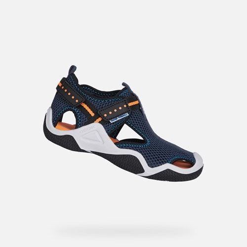 Geox Wader Sandalen Jungen Navy Orange | ZNU-573184