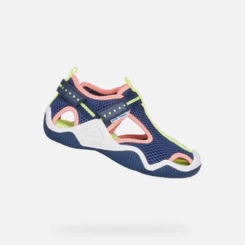 Geox Wader Sandalen Mädchen Navy Fuchsie | KAP-147230