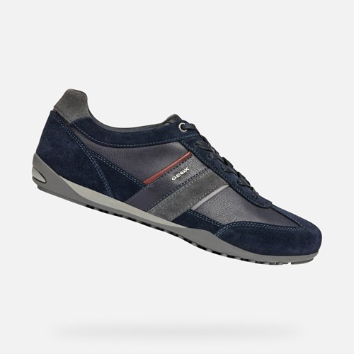 Geox Wells Sneakers Herren Navy Dunkelbordeaux | PYC-240916