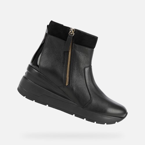Geox Zosma Stiefeletten Damen Schwarz | MOG-589437